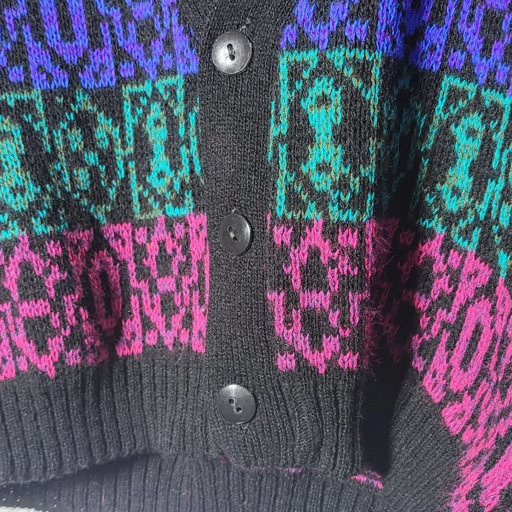 Deadstock Vintage Melange Kids Cardigan Sweater Large NWT‎ Retro Grandpa Fall